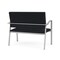 Lesro Newport 2 Seat Tandem Seating Metal Frame No Center Arms, Silver, MD Black Upholstery NP1501 - alternate 3